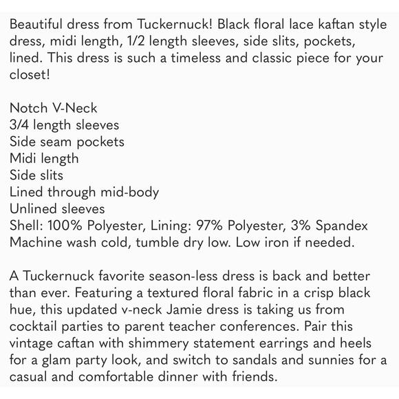 TUCKERNUCK black V-Neck lace Jamie Dress NWT Size XS - Picture 10 of 11